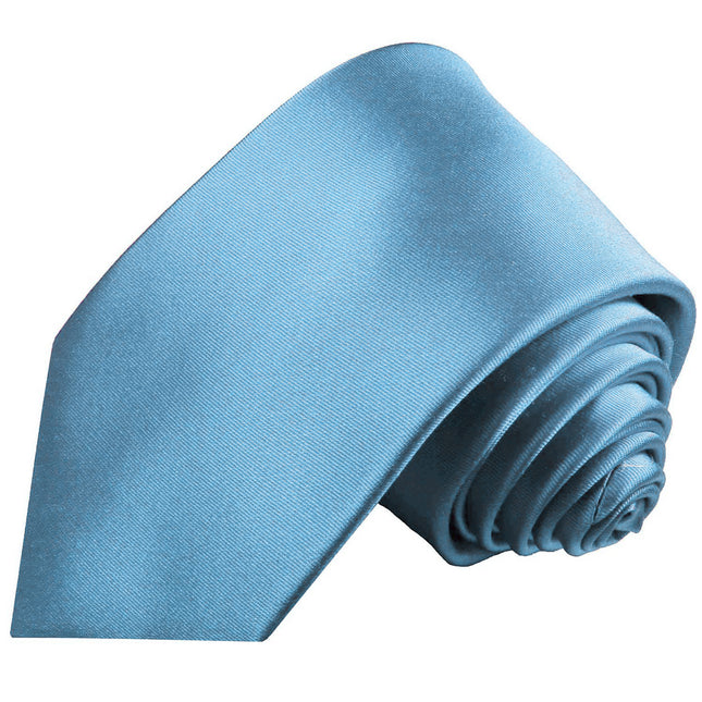 Solid Glaucous Blue Necktie and Pocket Square Paul Malone Ties - Paul Malone.com