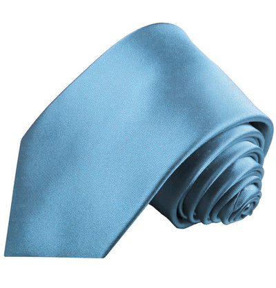 Solid Glaucous Blue Necktie and Pocket Square Paul Malone Ties - Paul Malone.com