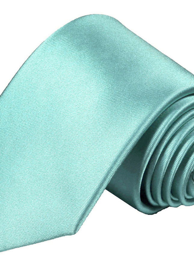 Aruba Blue Solid Wedding Tie and Pocket Square Paul Malone Ties - Paul Malone.com