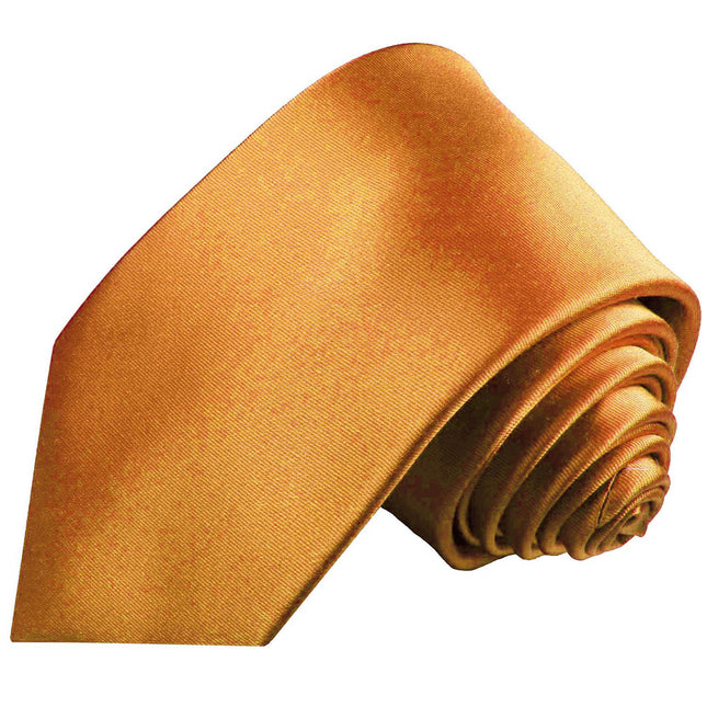 Solid Orange Necktie and Pocket Square Paul Malone Ties - Paul Malone.com