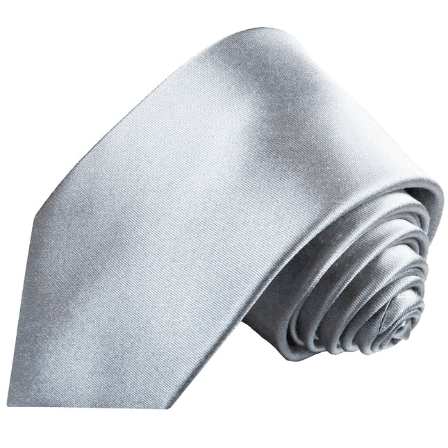 Solid Silver Men's Necktie Vittorio Farina Ties - Paul Malone.com