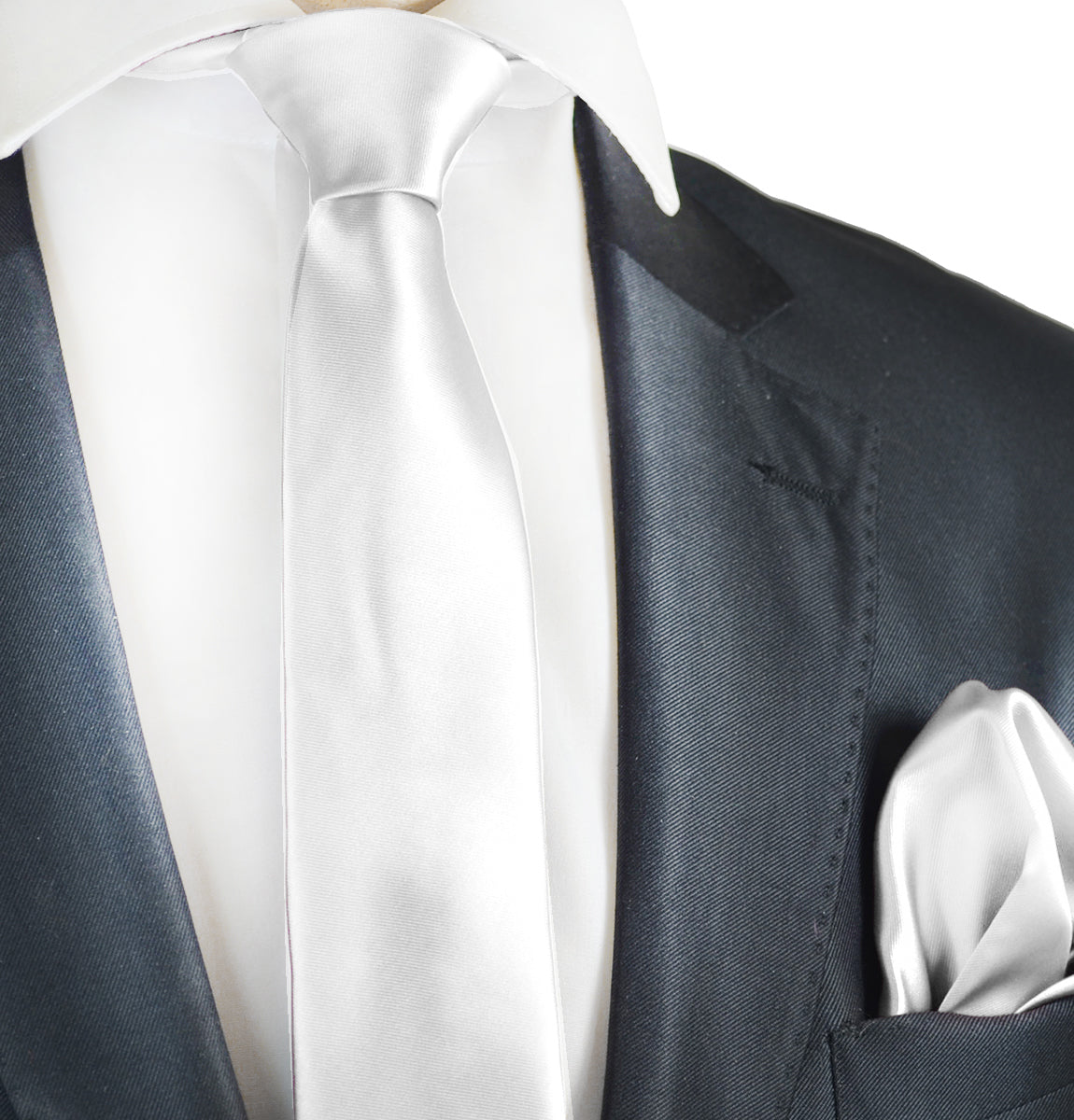 Prefolded Pocket Squares For Men – White, Black, Maroon & Pink Satin Handkerchiefs On Card