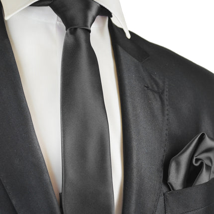 Solid Skinny Men's Tie (2.25in.) and Pocket Square Paul Malone Ties - Paul Malone.com