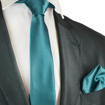 Solid Skinny Men's Tie (2.25in.) and Pocket Square Paul Malone Ties - Paul Malone.com