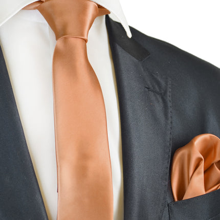 Solid Skinny Men's Tie (2.25in.) and Pocket Square Paul Malone Ties - Paul Malone.com