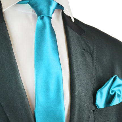 Solid Skinny Men's Tie (2.25in.) and Pocket Square Paul Malone Ties - Paul Malone.com