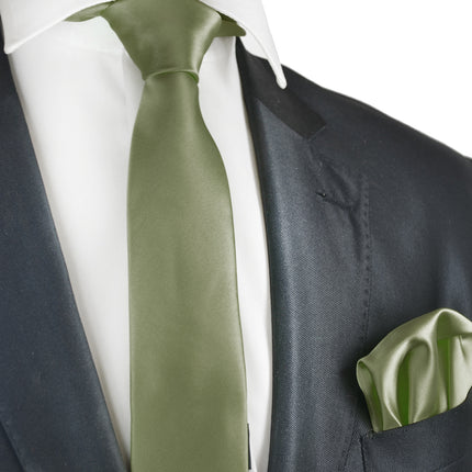 Solid Skinny Men's Tie (2.25in.) and Pocket Square Paul Malone Ties - Paul Malone.com