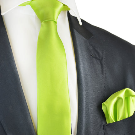 Solid Skinny Men's Tie (2.25in.) and Pocket Square Paul Malone Ties - Paul Malone.com