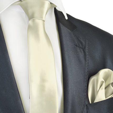 Solid Skinny Men's Tie (2.25in.) and Pocket Square Paul Malone Ties - Paul Malone.com