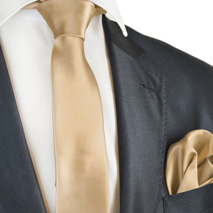 Solid Skinny Men's Tie (2.25in.) and Pocket Square Paul Malone Ties - Paul Malone.com