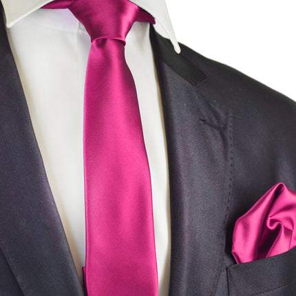 Solid Skinny Men's Tie (2.25in.) and Pocket Square Paul Malone Ties - Paul Malone.com