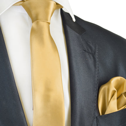 Solid Skinny Men's Tie (2.25in.) and Pocket Square Paul Malone Ties - Paul Malone.com