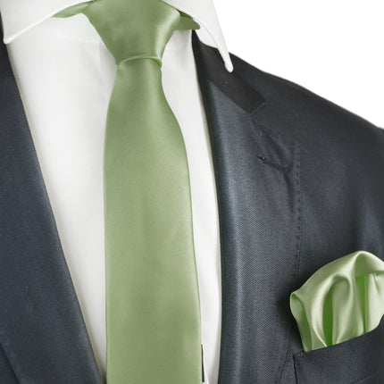 Solid Skinny Men's Tie (2.25in.) and Pocket Square Paul Malone Ties - Paul Malone.com