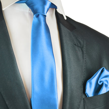 Solid Skinny Men's Tie (2.25in.) and Pocket Square Paul Malone Ties - Paul Malone.com