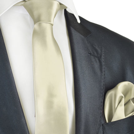 Solid Skinny Men's Tie (2.25in.) and Pocket Square Paul Malone Ties - Paul Malone.com