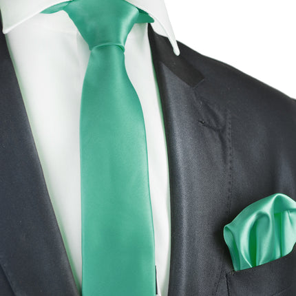 Solid Skinny Men's Tie (2.25in.) and Pocket Square Paul Malone Ties - Paul Malone.com