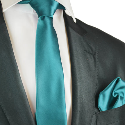 Solid Skinny Men's Tie (2.25in.) and Pocket Square Paul Malone Ties - Paul Malone.com