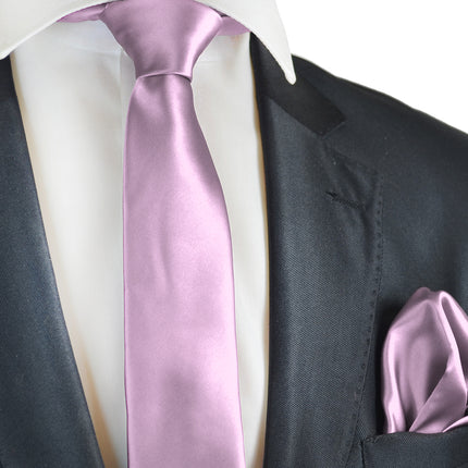Solid Skinny Men's Tie (2.25in.) and Pocket Square Paul Malone Ties - Paul Malone.com