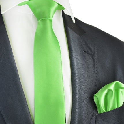 Solid Skinny Men's Tie (2.25in.) and Pocket Square Paul Malone Ties - Paul Malone.com