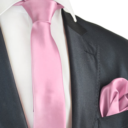 Solid Skinny Men's Tie (2.25in.) and Pocket Square Paul Malone Ties - Paul Malone.com
