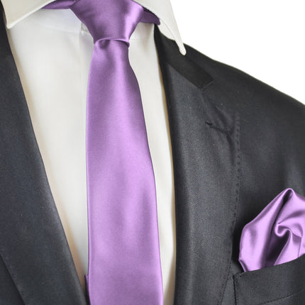Solid Skinny Men's Tie (2.25in.) and Pocket Square Paul Malone Ties - Paul Malone.com
