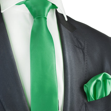 Solid Skinny Men's Tie (2.25in.) and Pocket Square Paul Malone Ties - Paul Malone.com