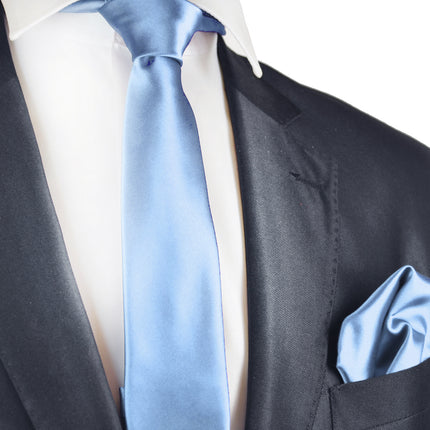 Solid Skinny Men's Tie (2.25in.) and Pocket Square Paul Malone Ties - Paul Malone.com