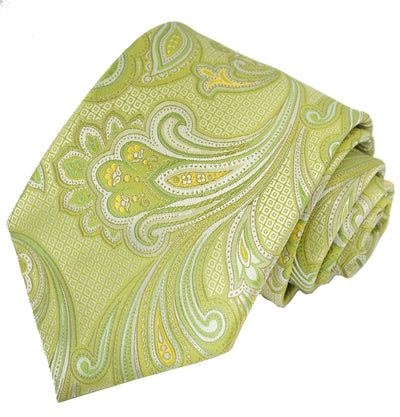 Green Paisley Necktie and Pocket Square Paul Malone Ties - Paul Malone.com