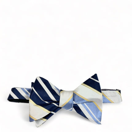 Blue, Navy and White Silk Bow Tie Paul Malone Bow Ties - Paul Malone.com