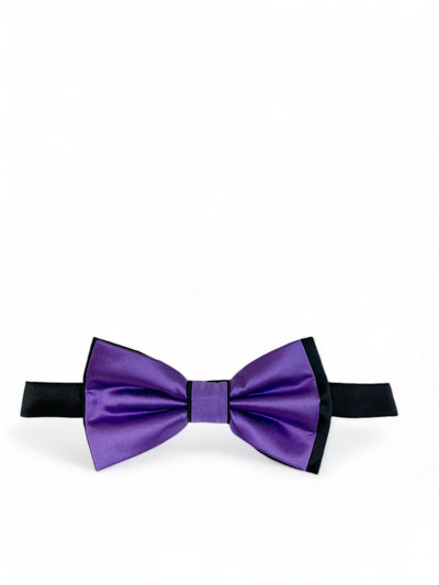 Purple and Black Bow Tie with 2 Pocket Squares Brand Q Bow Ties - Paul Malone.com