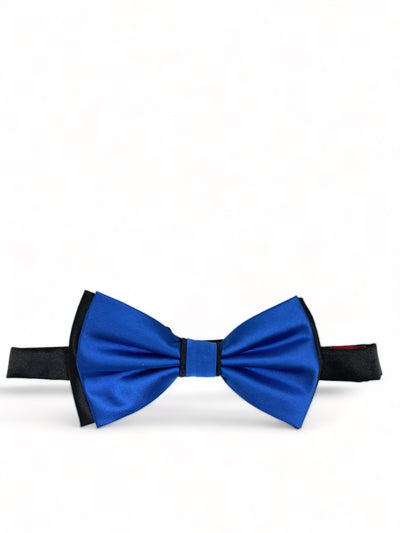 Royal Blue and Black Bow Tie with 2 Pocket Squares Brand Q Bow Ties - Paul Malone.com
