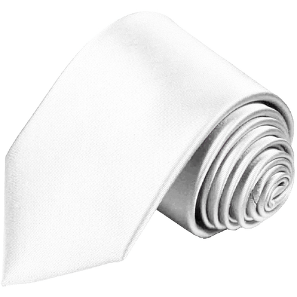 Solid White Necktie and Pocket Square Paul Malone Ties - Paul Malone.com
