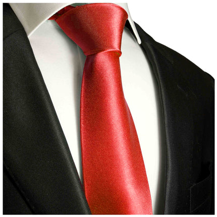 Solid Bright Red Men's Necktie Paul Malone Ties - Paul Malone.com