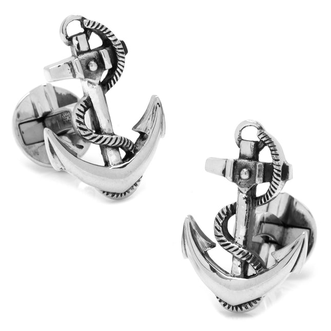 Sterling Silver Boat Anchor Cufflinks Cufflinks.com Cufflinks - Paul Malone.com