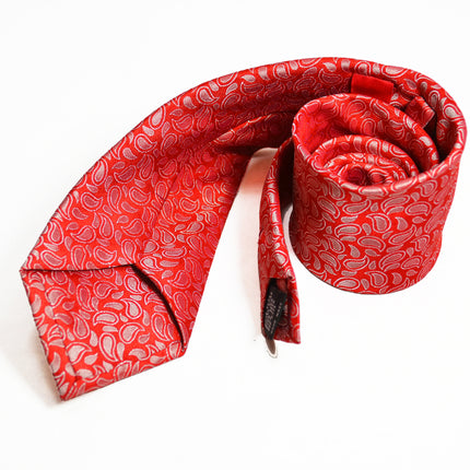 Red Paisley Silk Tie and Pocket Square by Paul Malone Paul Malone Ties - Paul Malone.com