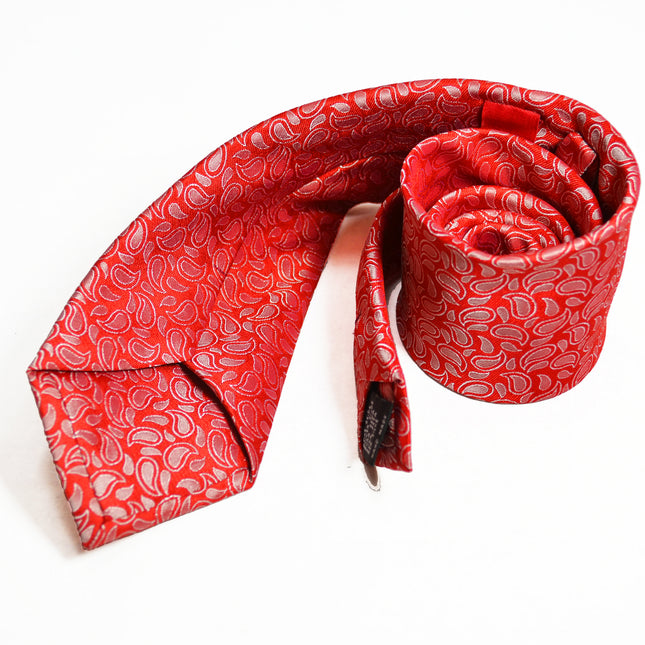 Red Paisley Silk Tie and Pocket Square by Paul Malone Paul Malone Ties - Paul Malone.com