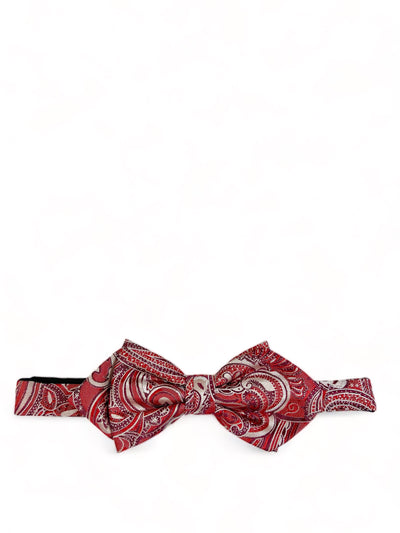 Red Paisley Silk Bow Tie and Pocket Square Paul Malone Ties - Paul Malone.com
