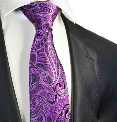Purple Paisley Silk Necktie Paul Malone Ties - Paul Malone.com