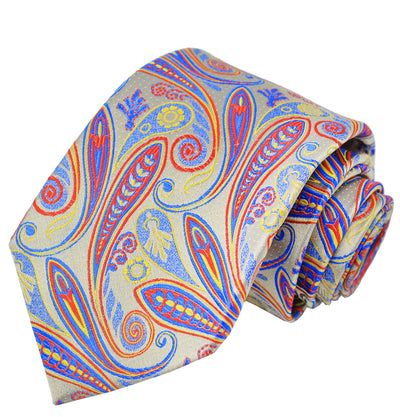 Paisley 7-fold Silk Tie and Pocket Square Set Paul Malone Ties - Paul Malone.com