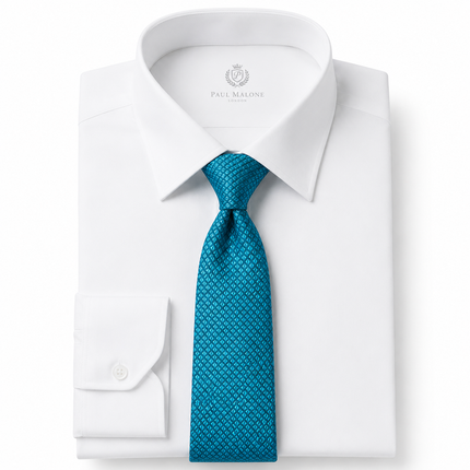 Colonial Blue Silk Tie and Pocket Square Paul Malone Ties - Paul Malone.com