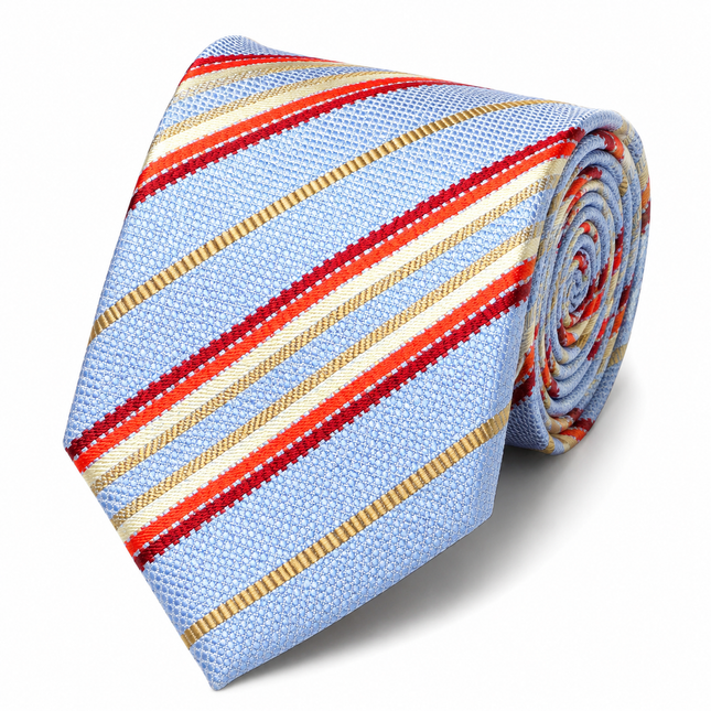 Blue and Red Striped Silk Tie and Pocket Square Paul Malone Ties - Paul Malone.com