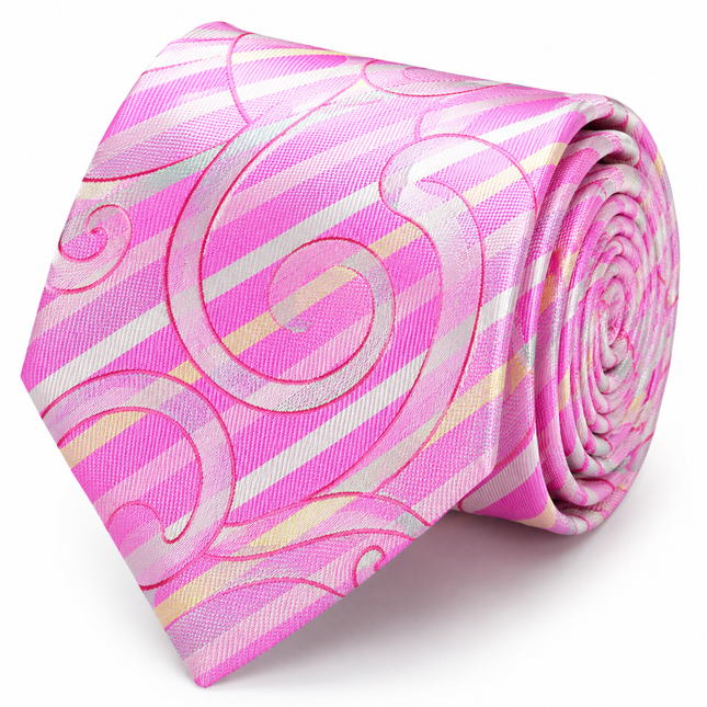 Pink Silk Tie and Pocket Square