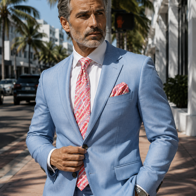 Red Silk Tie and Pocket Square Paul Malone Ties - Paul Malone.com