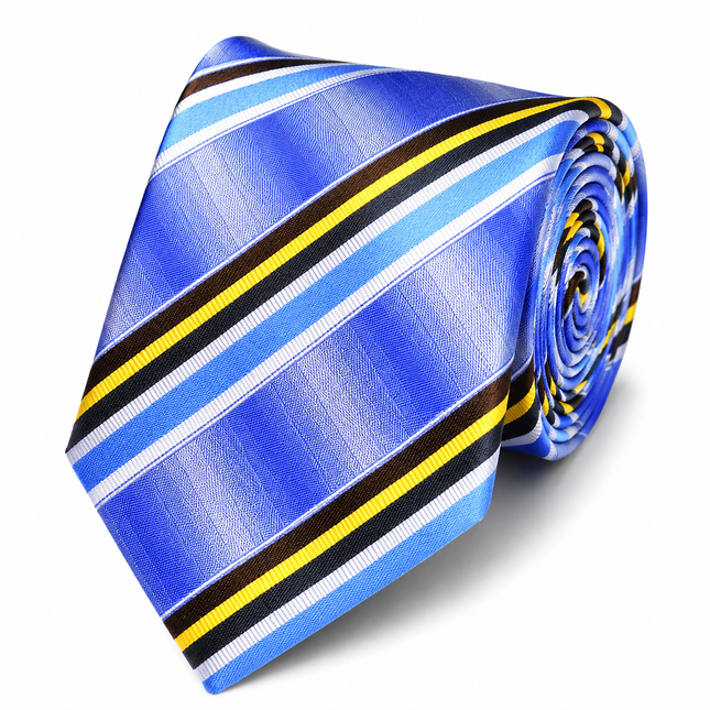 Blue Striped Silk Tie and Pocket Square Paul Malone Ties - Paul Malone.com