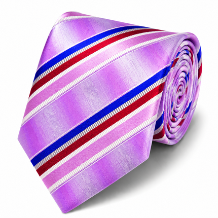 Purple Striped Silk Tie and Pocket Square Paul Malone Ties - Paul Malone.com