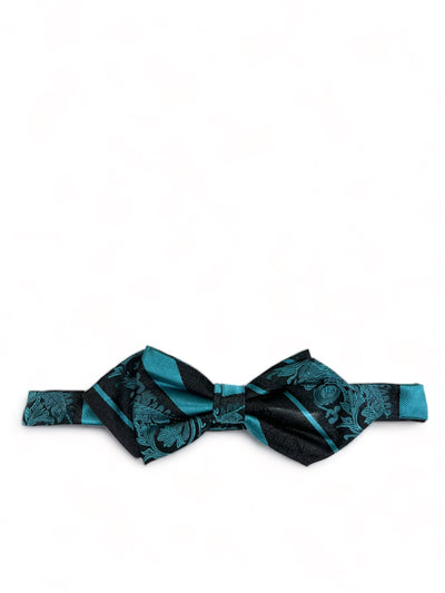 Pacific Blue and Black Silk Bow Tie by Paul Malone Paul Malone Bow Ties - Paul Malone.com