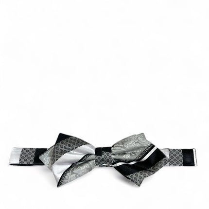 Silver and Black Silk Bow Tie Paul Malone Bow Ties - Paul Malone.com