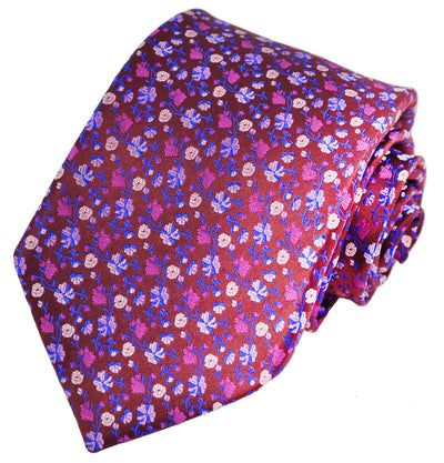 Windsor Wine and Royal Blue 7-fold Silk Tie and Pocket Square Paul Malone Ties - Paul Malone.com