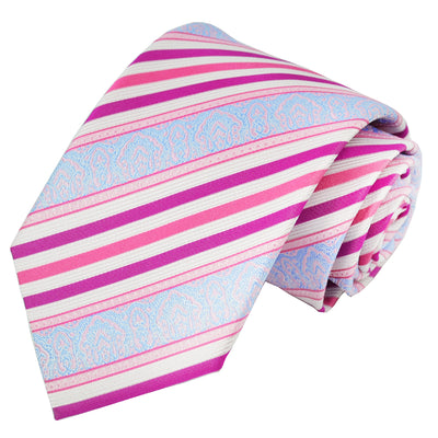 Pink and Sky Blue Silk Tie and Pocket Square Paul Malone Ties - Paul Malone.com