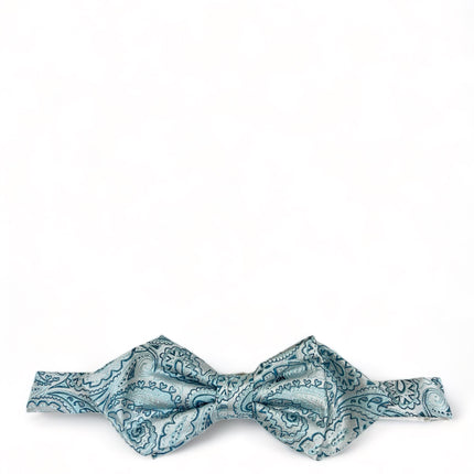 Diamond Blue Paisley Silk Bow Tie Paul Malone Ties - Paul Malone.com